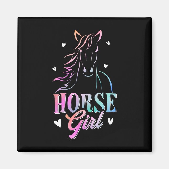 Imã Mulheres com Gráfico de Cavalos Meninas Cavalas co (Frente)