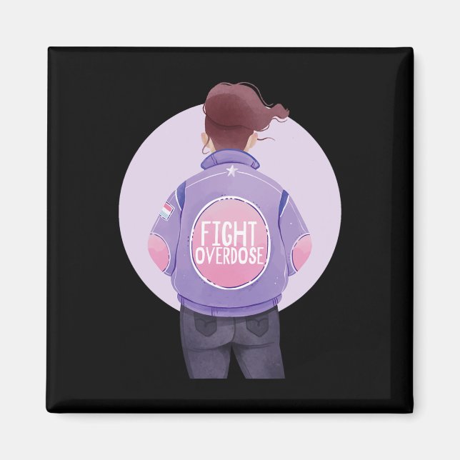 Imã Mulheres Combatem Sobredosagem Roxo Sobredosagem d (Frente)