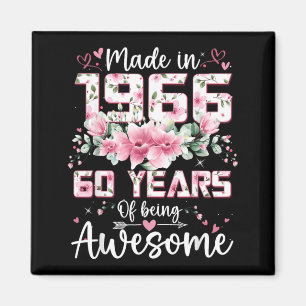 Imã Mulheres de 60 Anos Feitas em 1966 Floral 60º Aniv