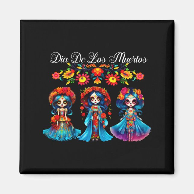 Imã Mulheres de Crânio de Açúcar Dia De Los Muertos Ca (Frente)