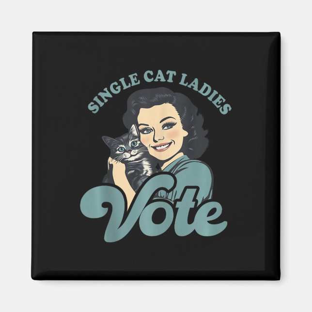 Imã Mulheres De Gato Sem Filhos Vote Kamala Harris 202 (Frente)