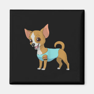 Imã Mulheres Engraçadas Cachorro Chihuahua Ama Mamãe T