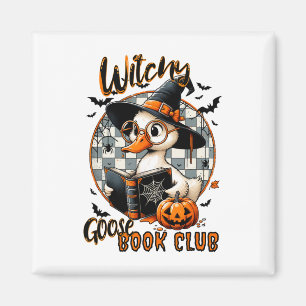 Imã Mulheres Engraçadas Witchy Goose Book Club Hallowe