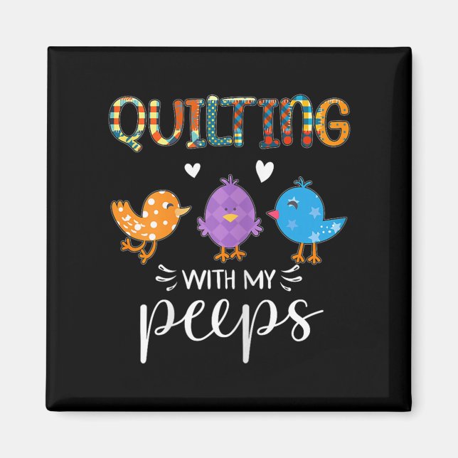 Imã Mulheres Fofo de Patchwork Com Meu , Quilters  (Frente)