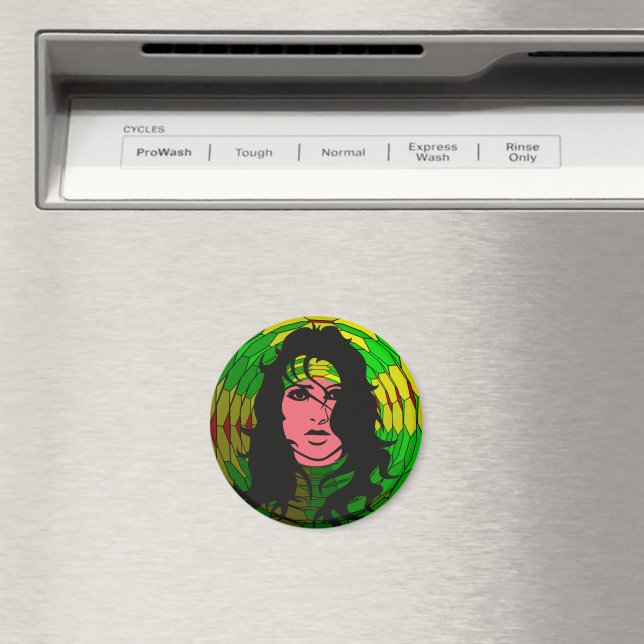 Imã Mulheres fortes e independentes com cabelo encarac (In Situ (Dishwasher))