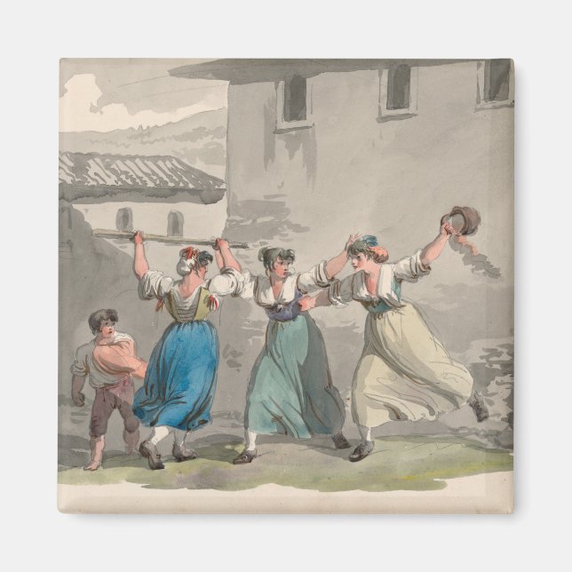 Imã Mulheres lutando em Roma, Itália (cena histórica) (Frente)