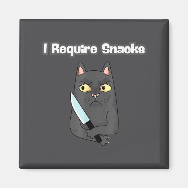 Imã Mulheres Meme de Gato Requerem Lanches (Frente)