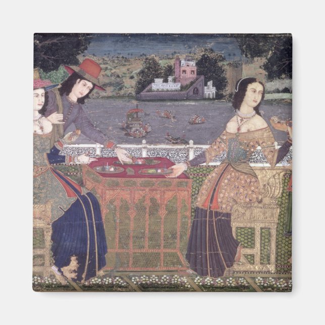 Imã Mulheres portuguesas comendo uma refeição, Goa (Frente)