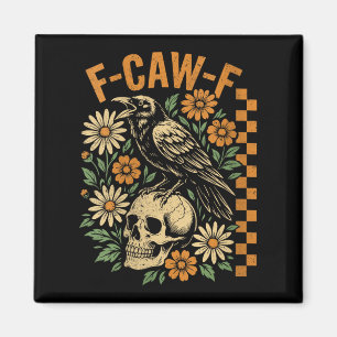 Imã Mulheres Retro Coroa Preta F-caw-f Pássaro Preto F