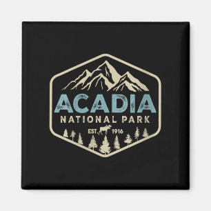 Imã Mulheres Retro Parque Nacional Acadia Montanhas Na