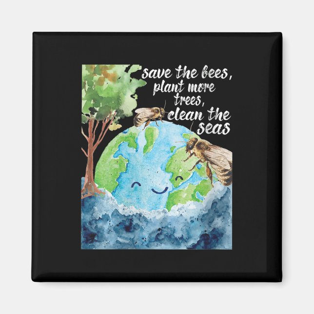 Imã Mulheres Salvem Abelhas - Proteção Ambiental (Frente)