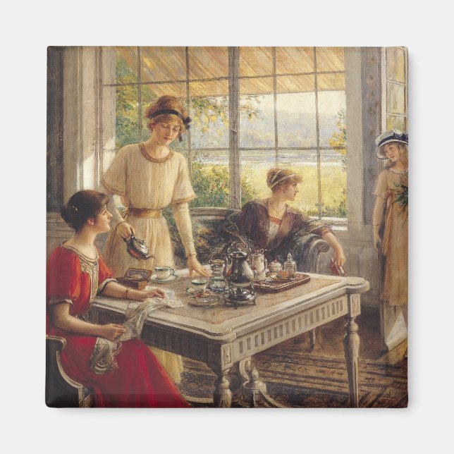 Imã Mulheres Tomando Chá (Frente)