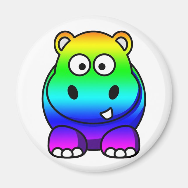 Imã Multi-Colorido, Rainbow Hippo (Frente)