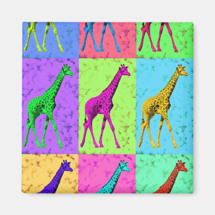 Imã Multi-Cor de passeio do girafa de Popart do pop