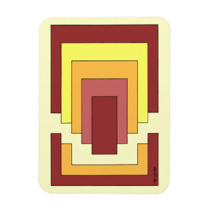 Ímã Multicor do Abstrato retângulo (estilo 70s)