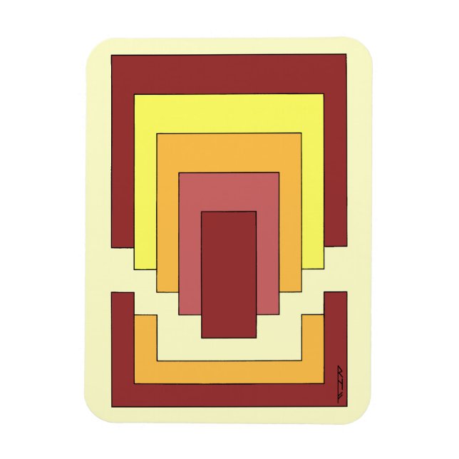 Ímã Multicor do Abstrato retângulo (estilo 70s) (Vertical)