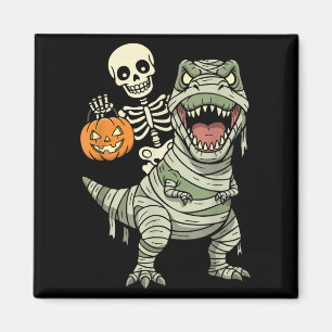 Imã Múmia de Esqueleto Montando Dinossauro T Rex Hallo