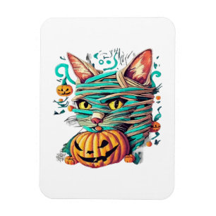 Ímã Múmia Divertida de Gato no Halloween