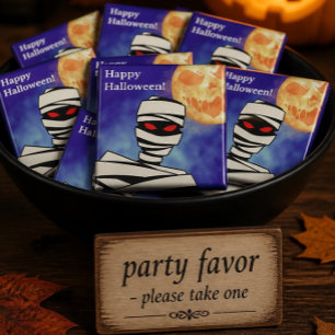 Imã Múmia e Lua Assustadora Feliz Halloween Quadrado