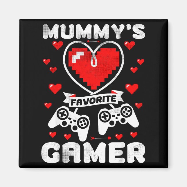 Imã Mummy's Favorite Gamer Funny Boys Kids Valentine's (Frente)