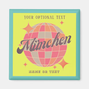 Imã München Bayern Alemanha Retro neon amarelo