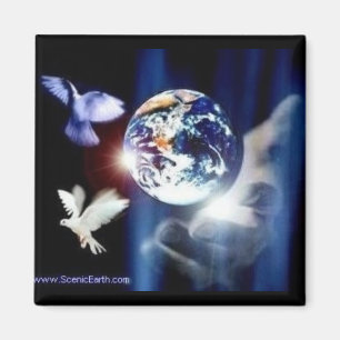 Imã Mundo inteiro da mão do deus em sua arte do ímã