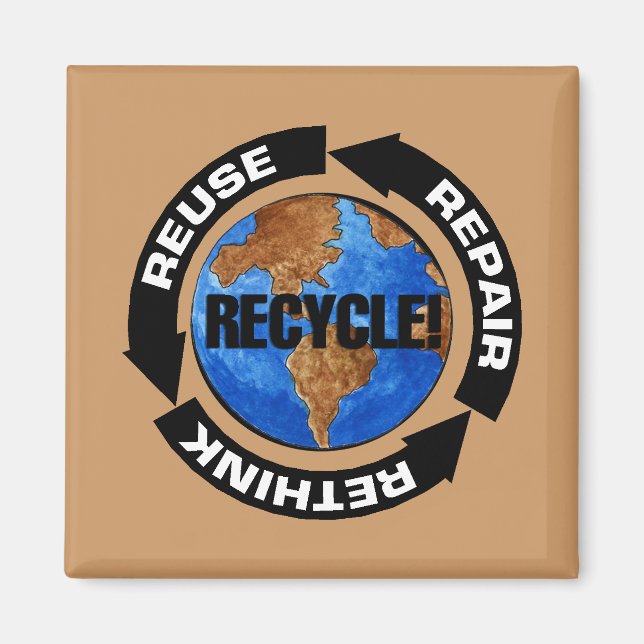 Imã Mundo reciclar (Frente)