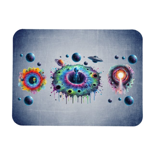 Ímã Mundos Alienígenas Cósmicos (Horizontal)