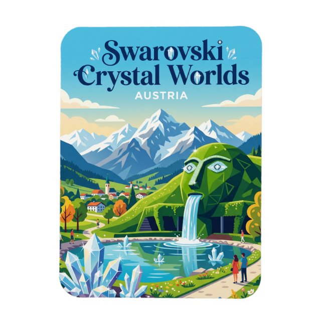 Ímã Mundos de Cristal Swarovski Áustria (Vertical)