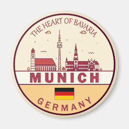 Imã Munich Germany City Skyline Emblem