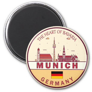 Imã Munich Germany City Skyline Emblem