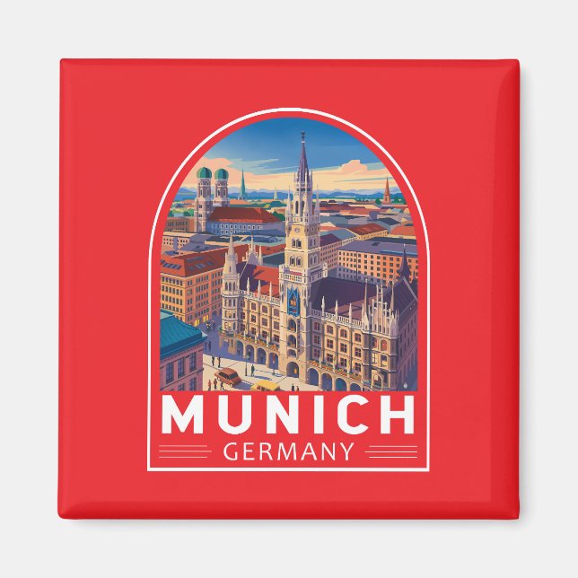 Imã Munich Germany Travel Art Emblem (Frente)