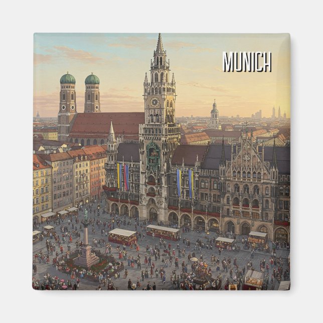 Imã Munich Marienplatz Alemanha Viagem (Frente)