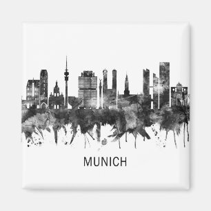 Imã Munique Alemanha Skyline BW