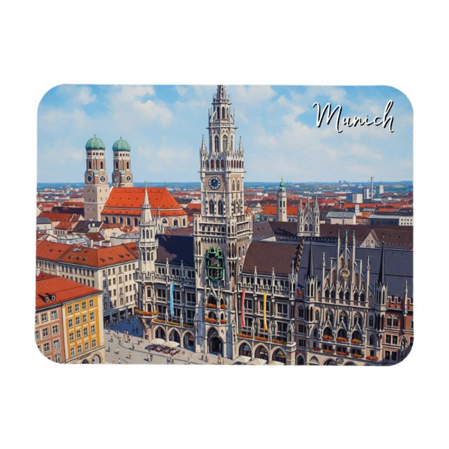 Ímã Munique Marienplatz Alemanha (Horizontal)