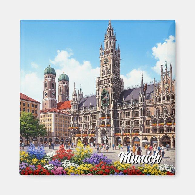 Imã Munique Marienplatz Alemanha Flores (Frente)