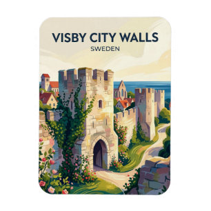 Ímã Muralhas da Cidade de Visby Suécia