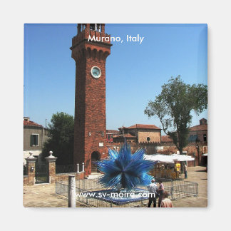 Imã Murano, Itália Torre de Relógio e Escultura de Vid