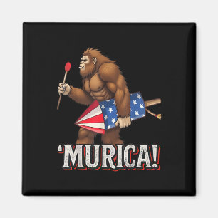 Imã Murica Bigfoot Em 4 De Julho, Bandeira Americana S