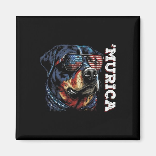 Imã Murica Patriotic Rottweiler 4 De Julho (Frente)
