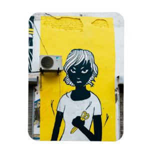 Ímã Muros de Ruas de Pintura de Rapariga Raios
