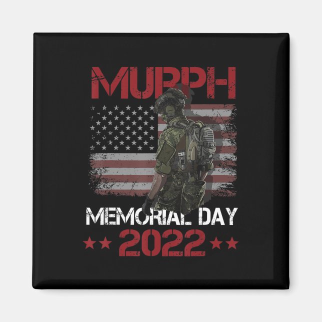 Imã Murph 2022 Feliz Memorial Dia 4 De Julho Bandeira  (Frente)