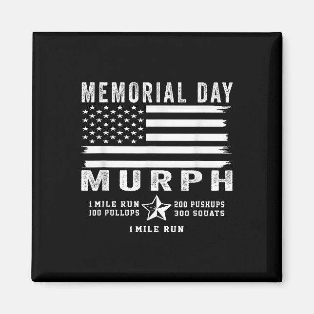 Imã Murph Challenge Memorial Day Workout Gym USA Flag (Frente)