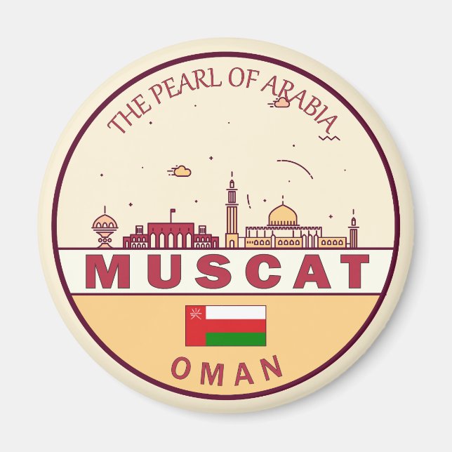 Imã Muscat Oman City Skyline Emblem (Frente)