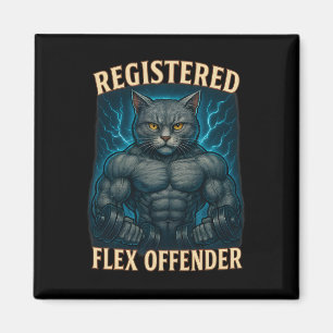 Imã Muscle Cat Registrada Flex Offender Engraçado Gym 