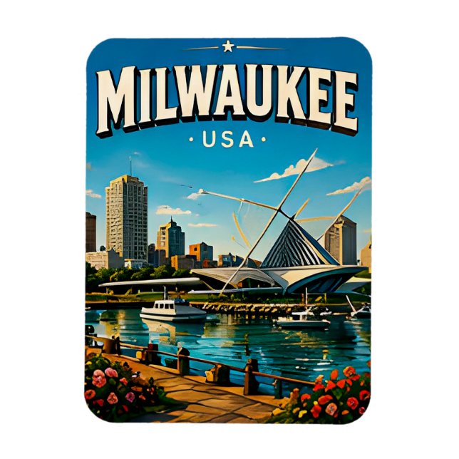 Ímã Museu de Milwaukee na Orla (Vertical)