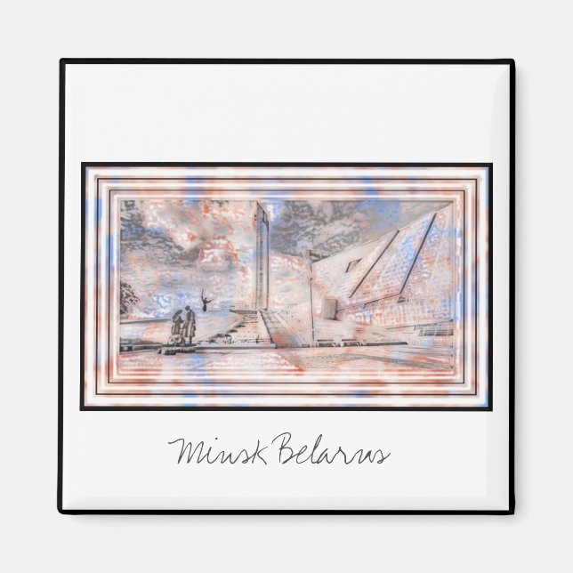 Imã Museu Monumento WII Minsk Belarus Magnet (Frente)