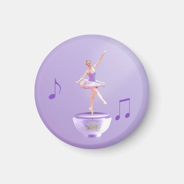 Imã Music Box Ballerina Personalizável (Frente)