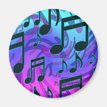 Music Notes Blue Purple Aqua Pattern