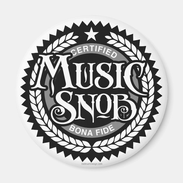 Imã Music Snob - amante de música engraçada (Frente)